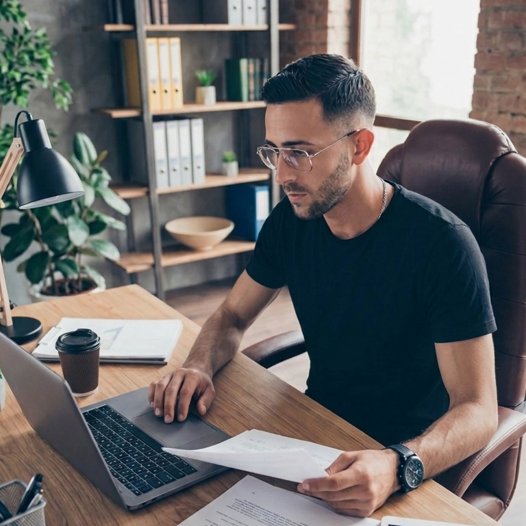 Yoann Costechareyre, développeur web Tillap, à son bureau